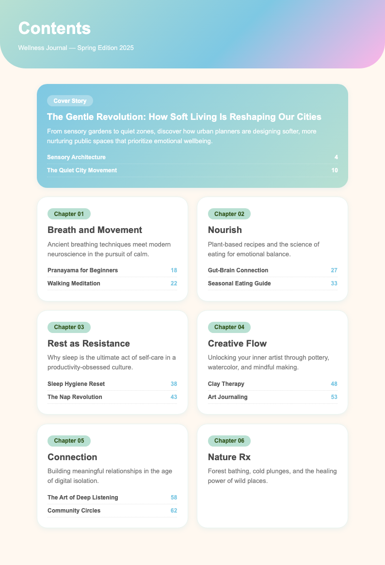 Soft Organic Table Of Contents With Content